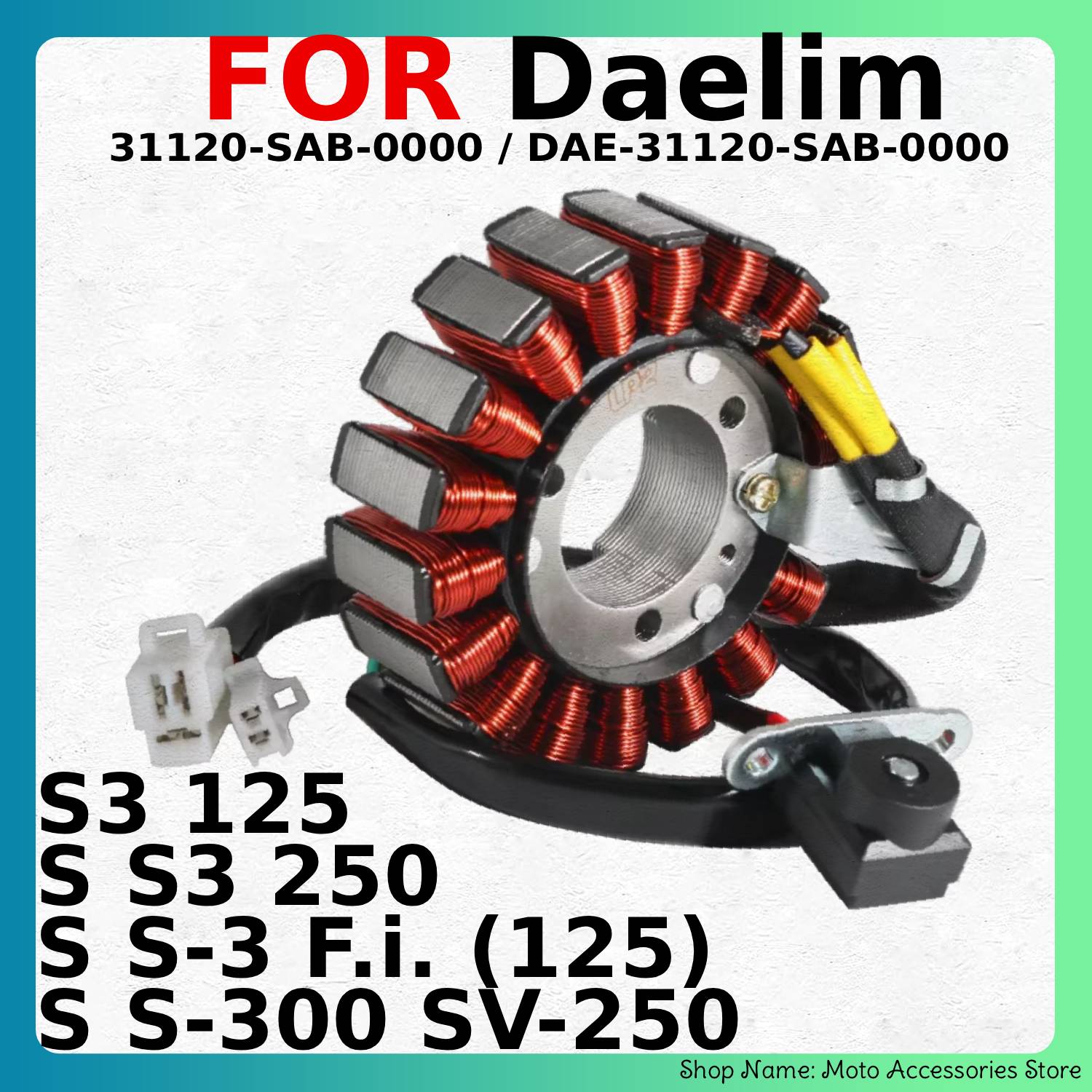 Motorcycle Stator - Daelim S3 125, S3 250 ve