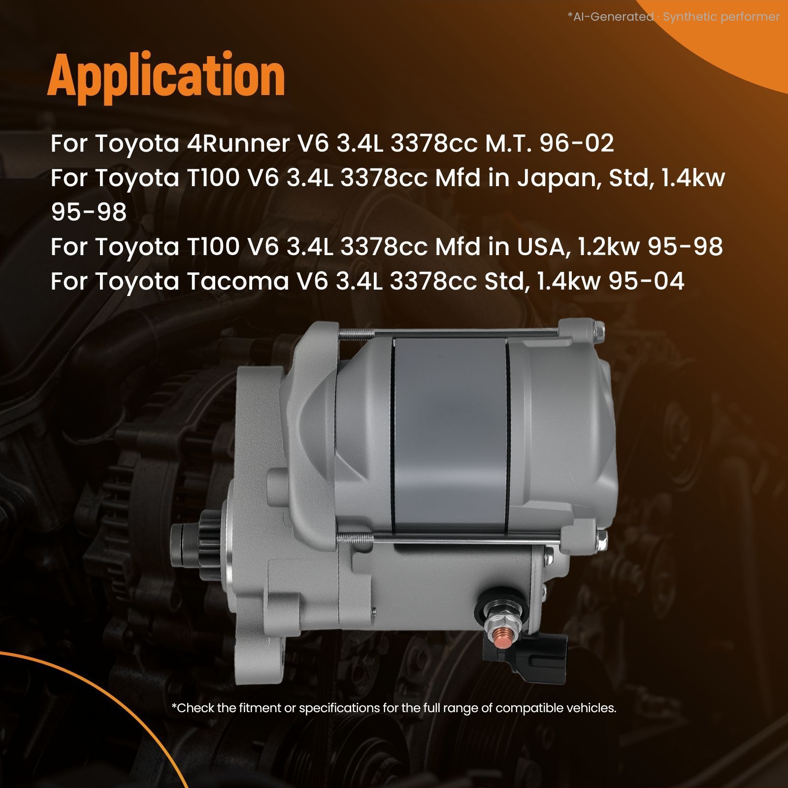 Toyota 4Runner 3.4L 1996-2002  - Motorcycle Starter Motor incelemesi ve fiyatı